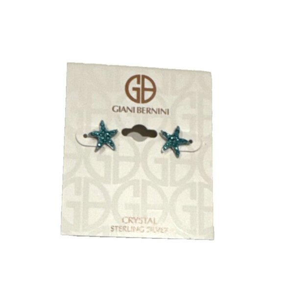 NWT Giani Bernini Sterling Silver Crystal Starfish Earrings - Picture 1 of 5